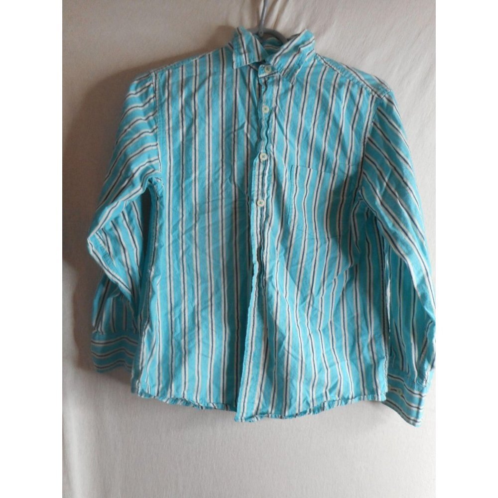 Blue white striped Arizona Jean Co cotton shirt - Picture 1 of 5